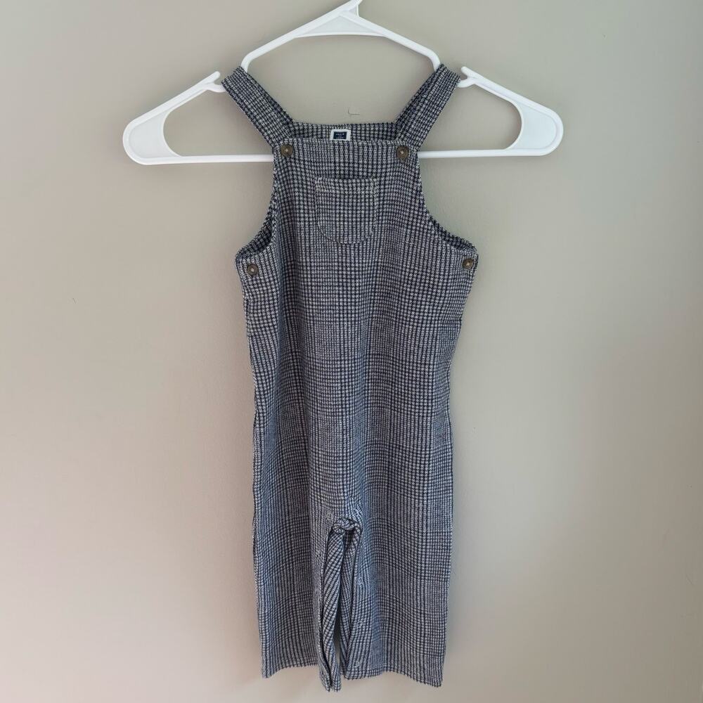 Janie and Jack Houndstooth Cotton Blend Overalls Size 12-18 months